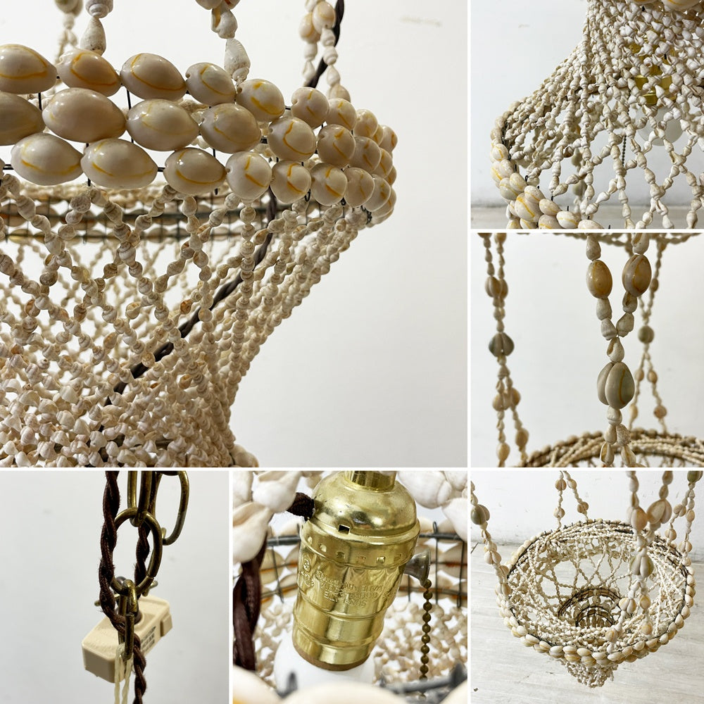 ビンテージ vintage シェル 貝殻 シャンデリア ペンダントランプ ホテルスタイル リゾートインテリア ●