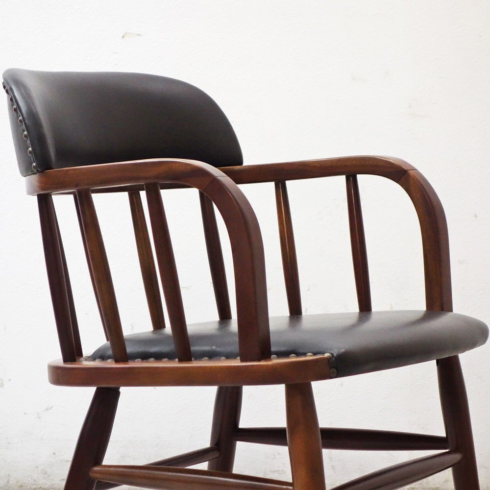 アクメファニチャー ACME Furniture オークス アーム チェア OAKS ARM CHAIR ダークブラウン PUレザー ●