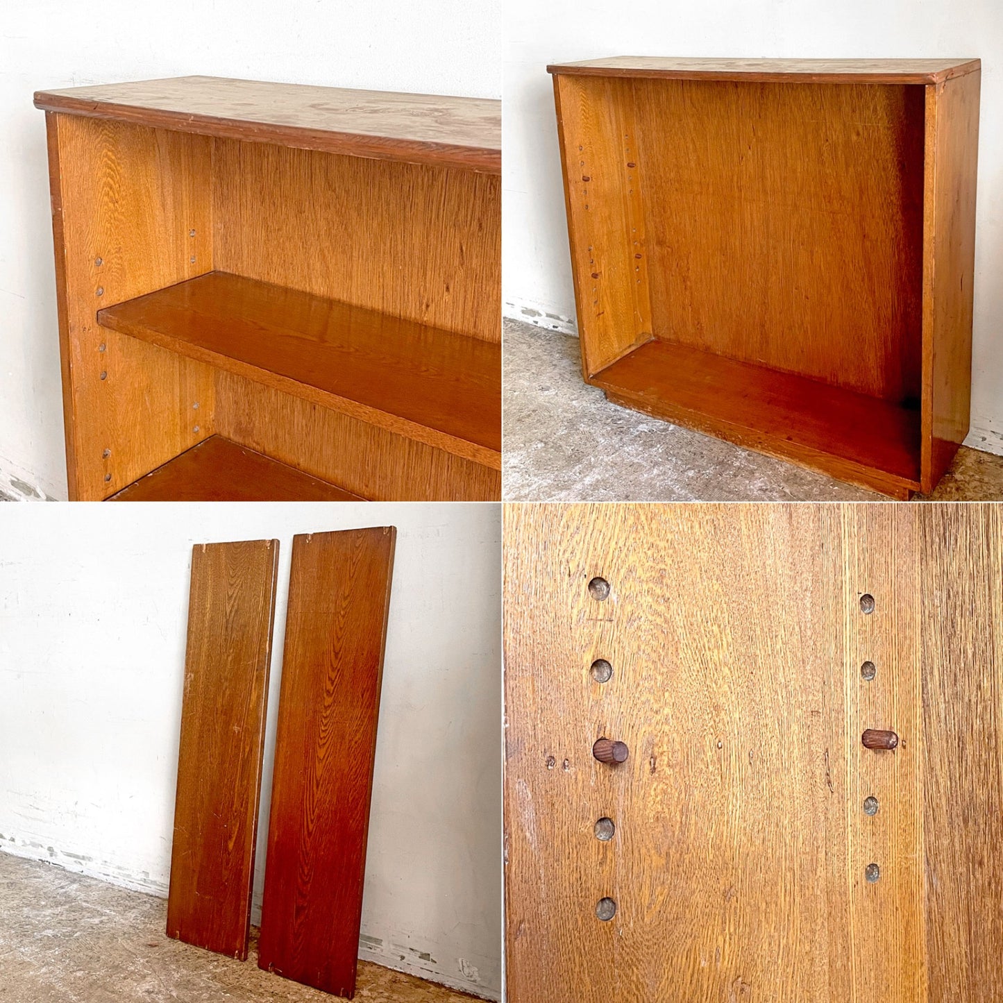 ジャパンビンテージ Japan Vintage 古い木味の本棚 ブックケース 飾り棚 古家具 レトロ W91.5 ■