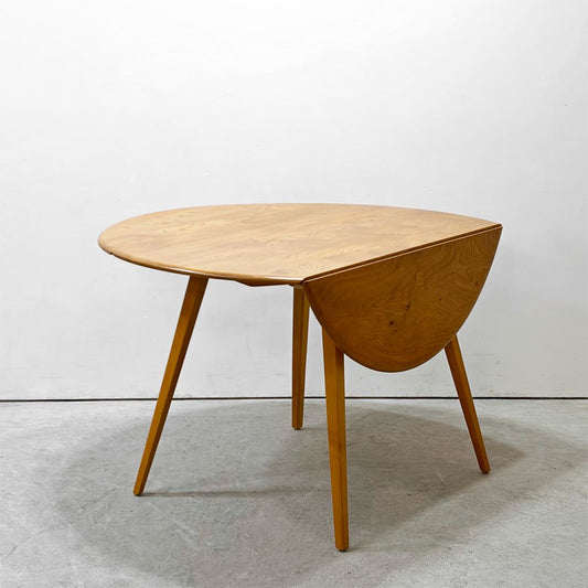 アーコール ERCOL オールドコロニアル ドロップリーフテーブル バタフライ ダイニングテーブル オーバル 折り畳み式 エルム材 UKビンテージ 英国家具 ●