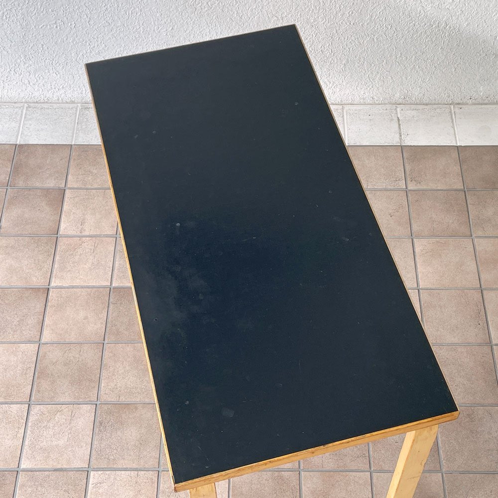 アルテック artek テーブル 80A TABLE 80A ダイニングテーブル デスク ブラックリノリウム ビンテージ アルヴァ・アアルト フィンランド 北欧 ビンテージ ◇
