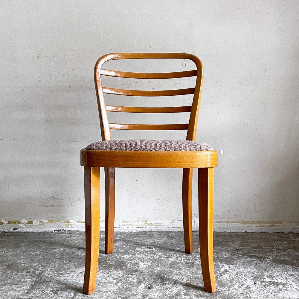 トーネット THONET ライターチェア leiter chair ダイニングチェア ベントウッド ラダーバック ファブリックシート 木製 W44cm ビンテージ ■