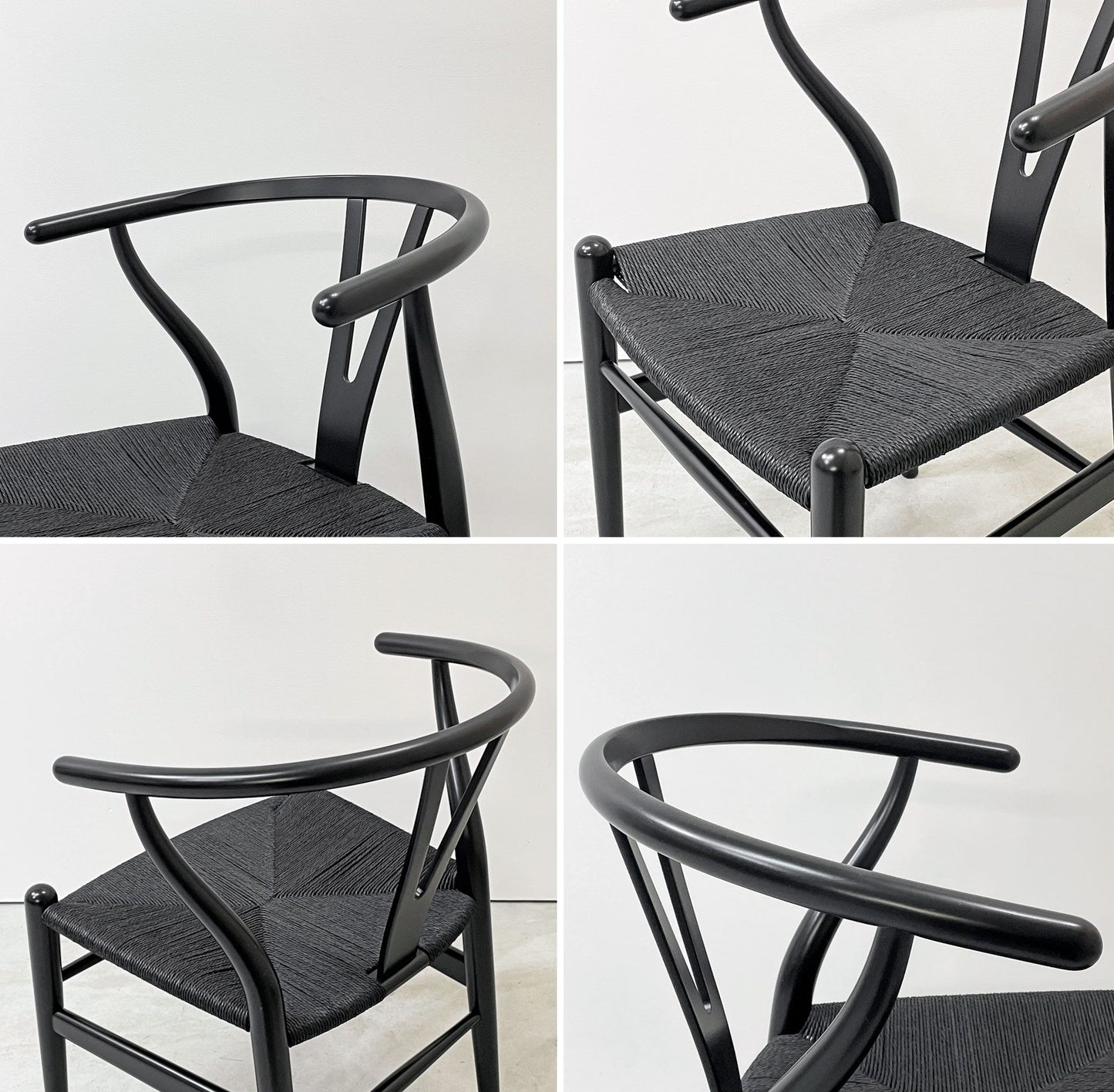 カールハンセン＆サン Carl Hansen & Son CH24 Yチェア ブラックラッカー×ブラックペーパーコード ビーチ材 ハンス・J・ウェグナー デンマーク 北欧家具 C ●