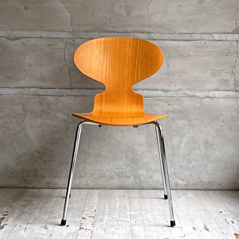 フリッツハンセン Fritz Hansen 3101 アリンコチェア アントチェア 4本脚 ナチュラルビーチ ラッカー仕上げ フェルトグライズ アルネ・ヤコブセン D ♪