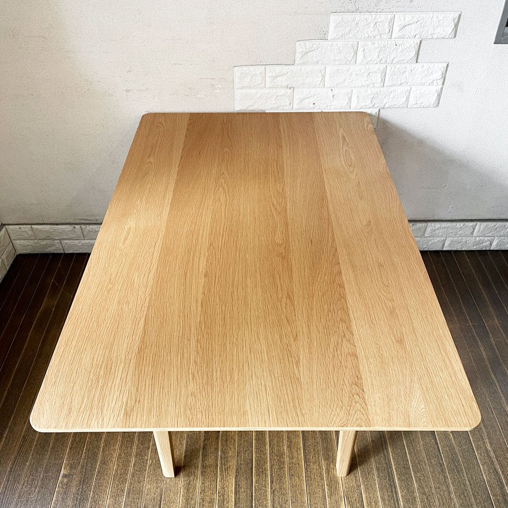 ウニコ unico ロム LOM ダイニングテーブル LDテーブル オーク材 W120cm 収納棚付 シンプルデザイン 定価￥61,050- ◎