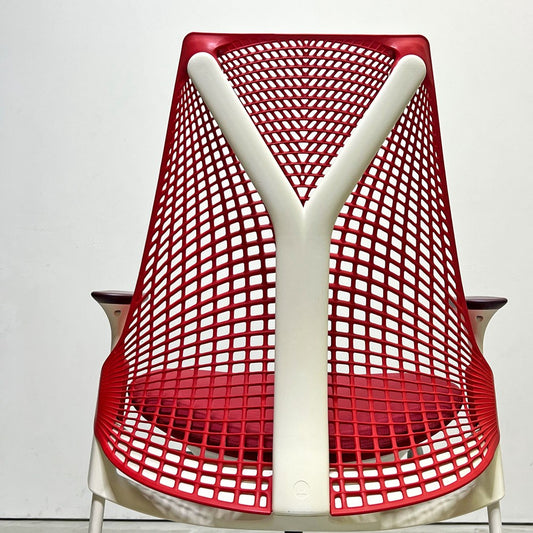 ハーマンミラー Herman Miller セイルチェア SAYL Chair デスクチェア 旧モデル イヴ・ベアール ホワイト × レッド 2013年製 モダンデザイン ●
