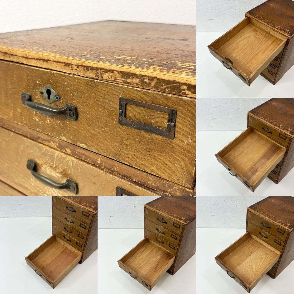 ジャパンビンテージ Japan vintage 小引き出し 抽斗5杯 収納 レトロ 古家具 古道具 ●
