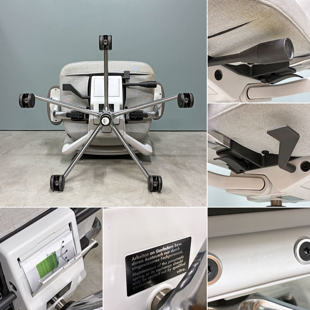 ヴィトラ vitra IDトリム ID Trim オフィスチェア デスクチェア ファブリックシート ライトグレー系 ハイバック 2Dアームレスト アントニオ・チッテリオ 参考定価￥209,000- ◎