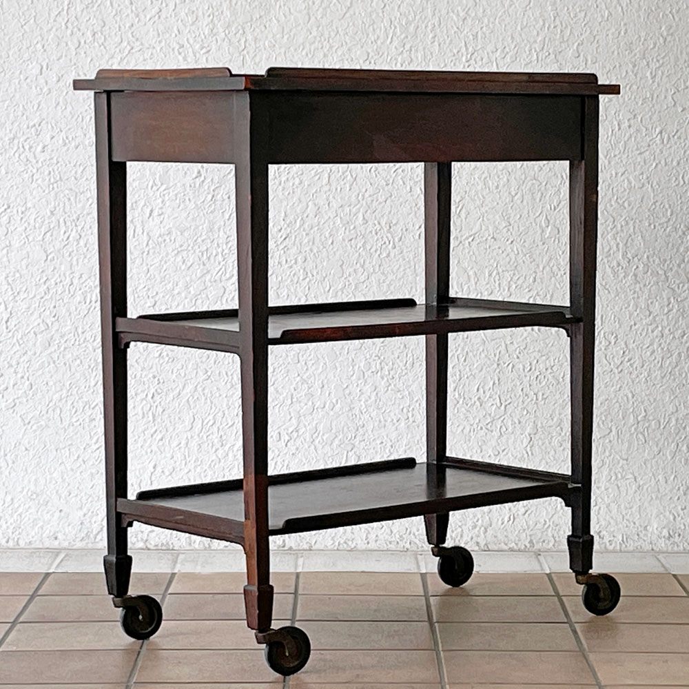 UKビンテージ Vintage オーク材 トロリー キッチンワゴン 1ドロワー 英国家具 アンティーク Antique ◇