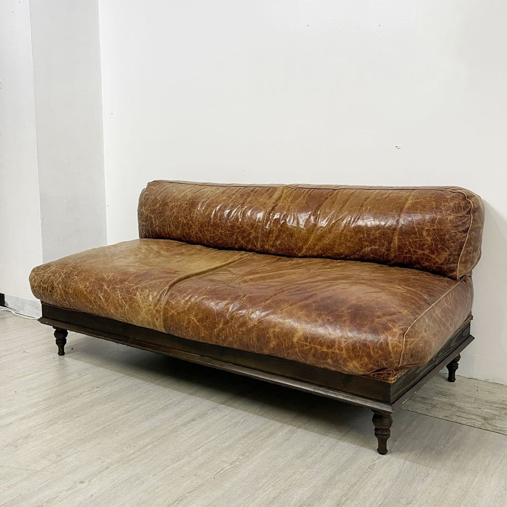 ジャーナルスタンダードファニチャー j.s.F ナンシー NANCY 2Pソファ 本革 フェザークッション W174cm 廃番 ●