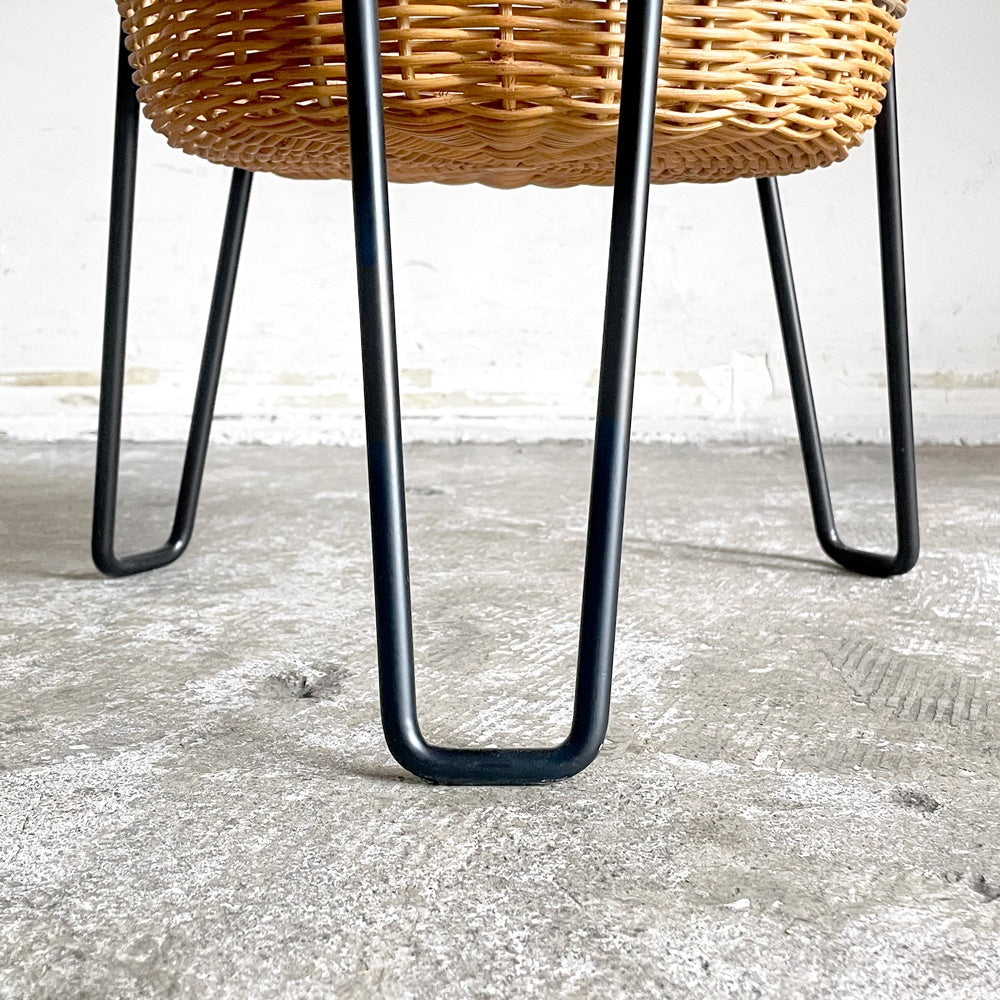イデー IDEE ワラビー WALLABY SIDE TABLE サイドテーブル ラタン スチール ブラック ナチュラルデザイン ■