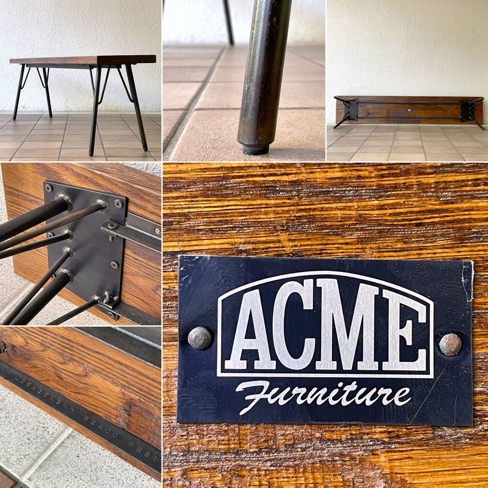アクメファニチャー ACME Furniture グランビュー ベンチ GRANDVIEW BENCH オーク無垢材 スチール Lサイズ インダストリアル W150cm 定価￥50,600- ◇