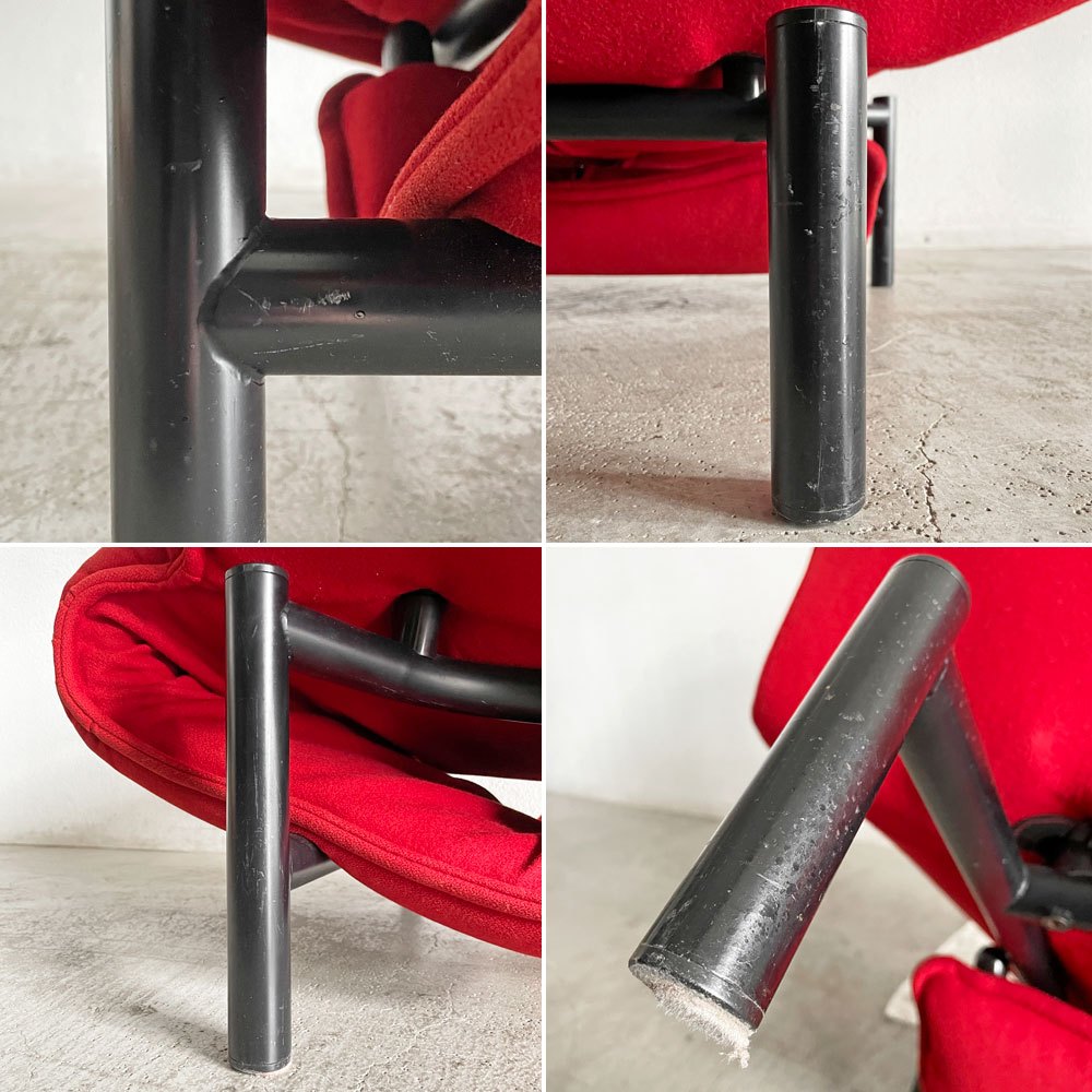 カッシーナイクスシー Cassina ixc. ヴェランダ VERANDA 1人掛けソファ ラウンジチェア リクライニング ファブリック レッド系 ヴィコ・マジストレッティ 廃番 〓
