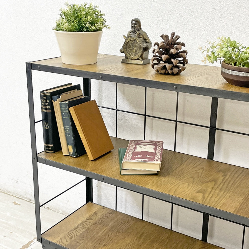 ジャーナルスタンダードファニチャー journal standard Furniture カルビ CALVI ワイドシェルフ WIDE SHELF 3段 オーク材 アイアン インダストリアル ●