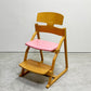 豊橋木工 TOYOMOKU アップライトチェア UPRIGHT CHAIR ナチュラル × ピンク  交換用座面カバー付き PVC ベビーチェア キッズチェア ●