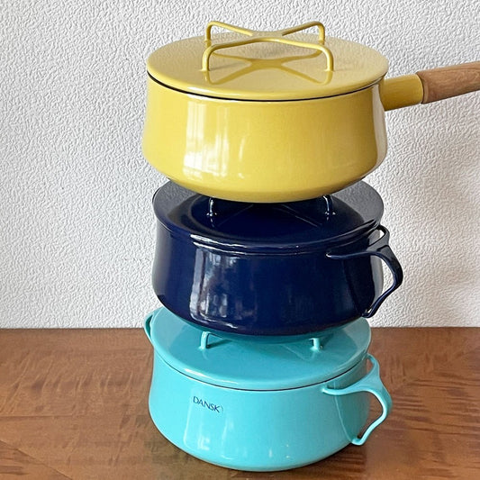 ダンスク DANSK コベンスタイル 片手鍋 𝜙18cm 蓋付 ホーロー イェンス・クイストゴー イエロー 廃番カラー 北欧 ◇