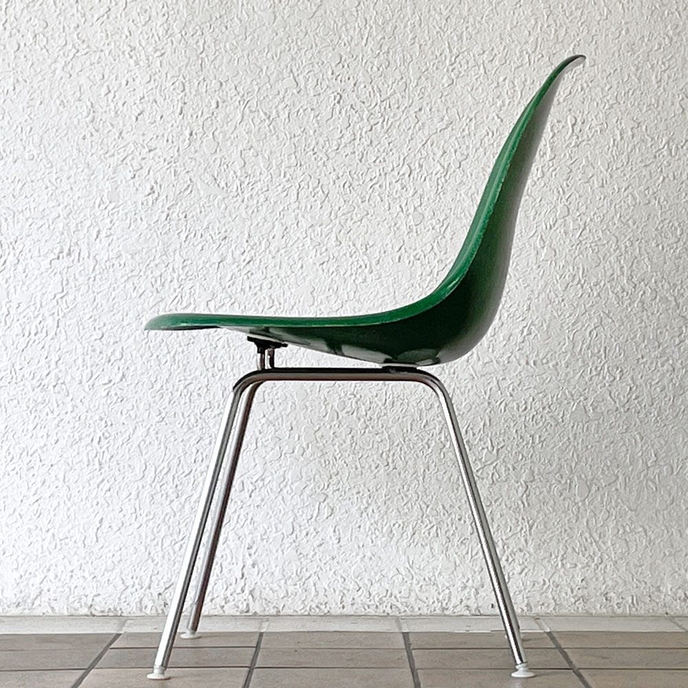 ハーマンミラー Herman Miller サイドシェルチェア セカンド 2nd FRP ケリーグリーン Hベース イームズ 希少 ◇