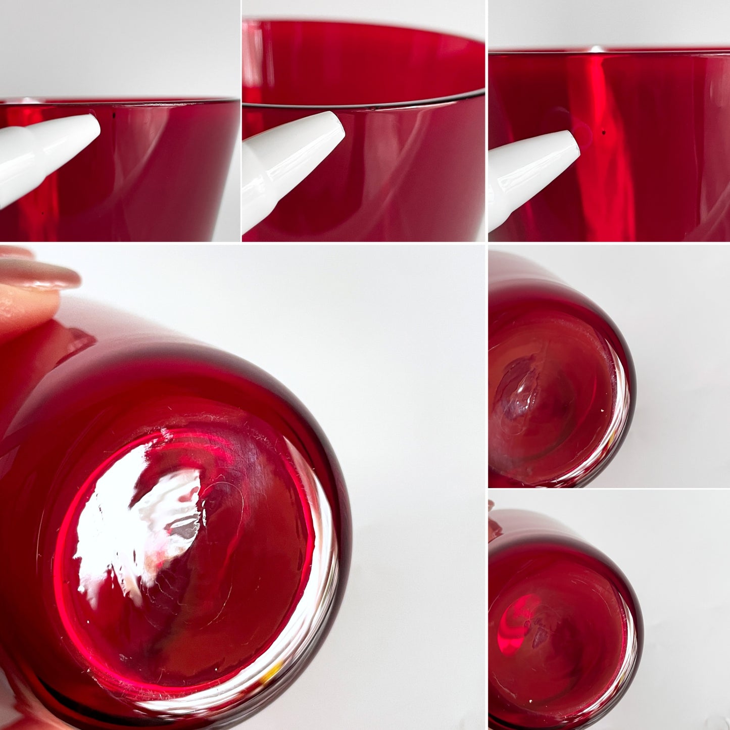 ヌータヤルヴィ Nuutajarvi #2744 タンブラー グラス レッド カイ・フランク Kaj Franck ガラス Φ7cm × H6.5cm 北欧食器 ビンテージ ■