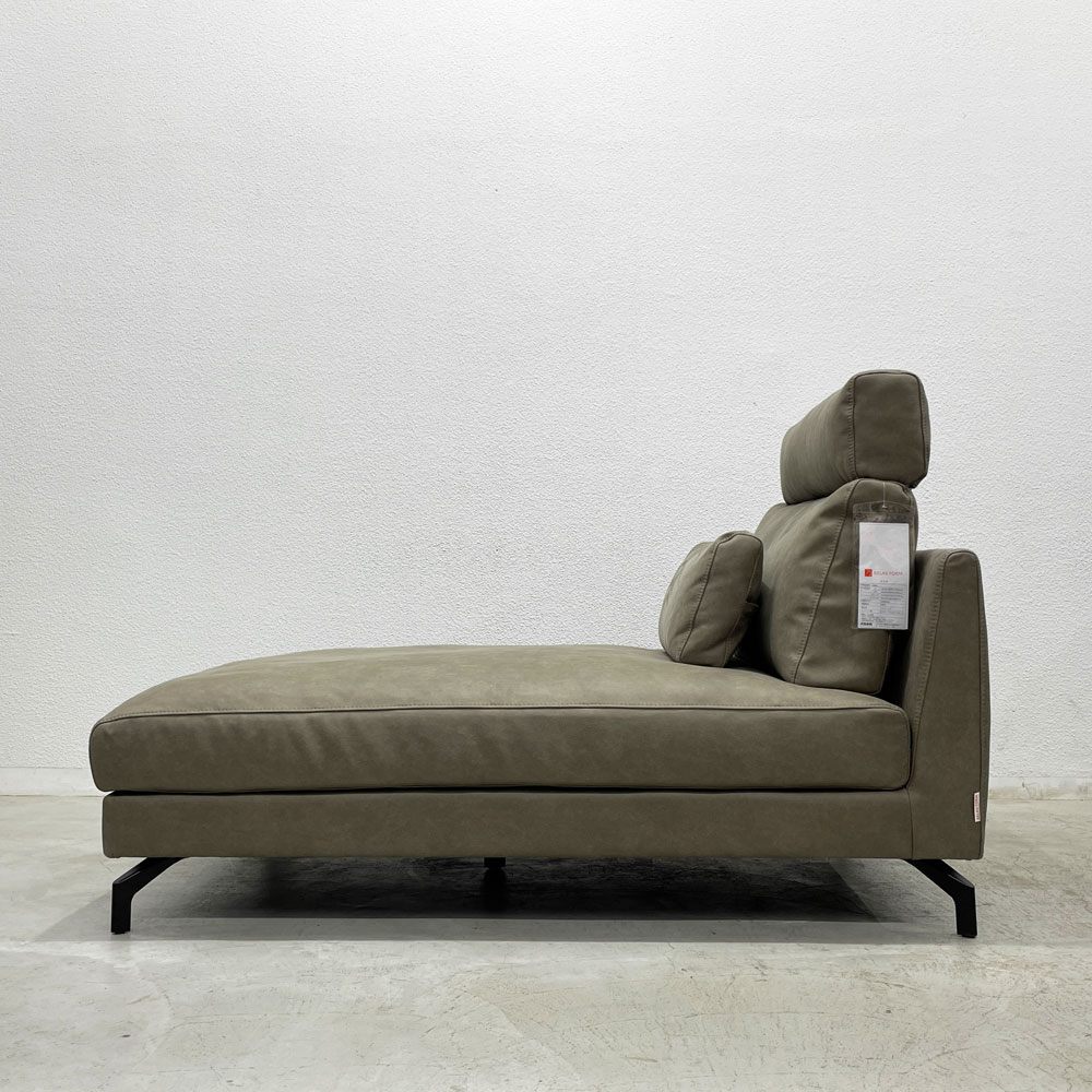 リラックスフォーム RELAX FORM グラシエーロ GLACIERO シェーズロング シェーズソファ レザーテックス ヘッドレスト&アームクッション付 関家具 〓