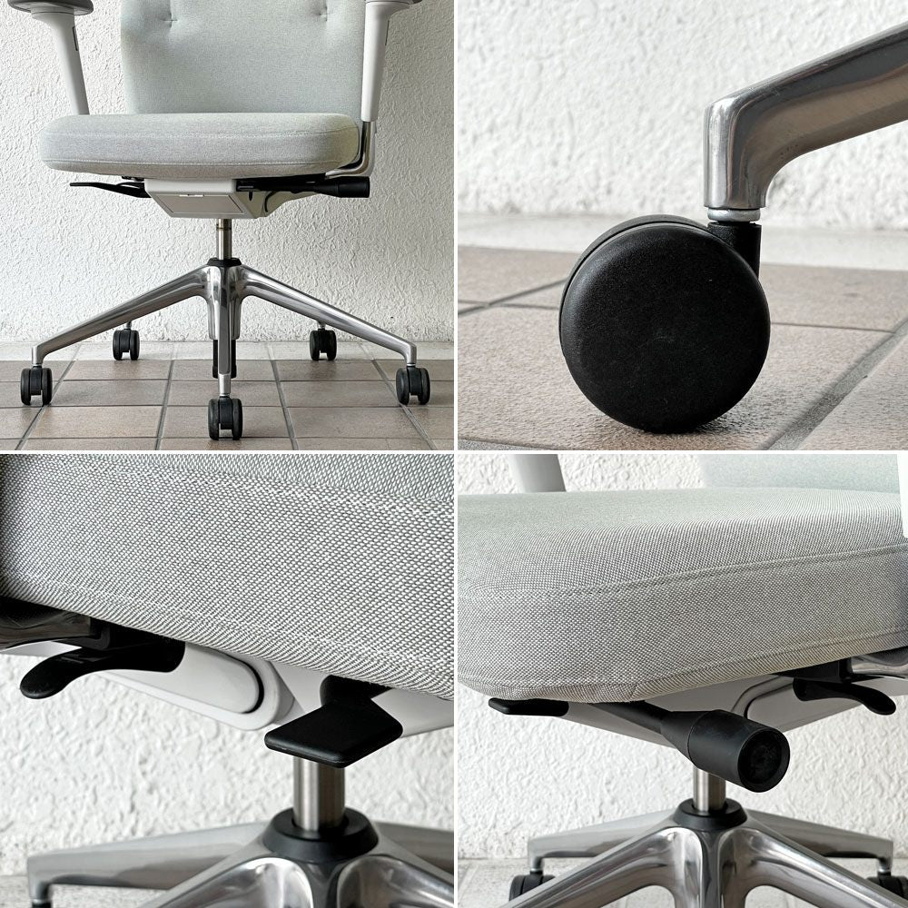 ヴィトラ vitra IDトリム ID Trim リングアーム オフィスチェア ハイバック ライトグレー 2Dアームレスト アントニオ・チッテリオ 定価211,200円 ◇