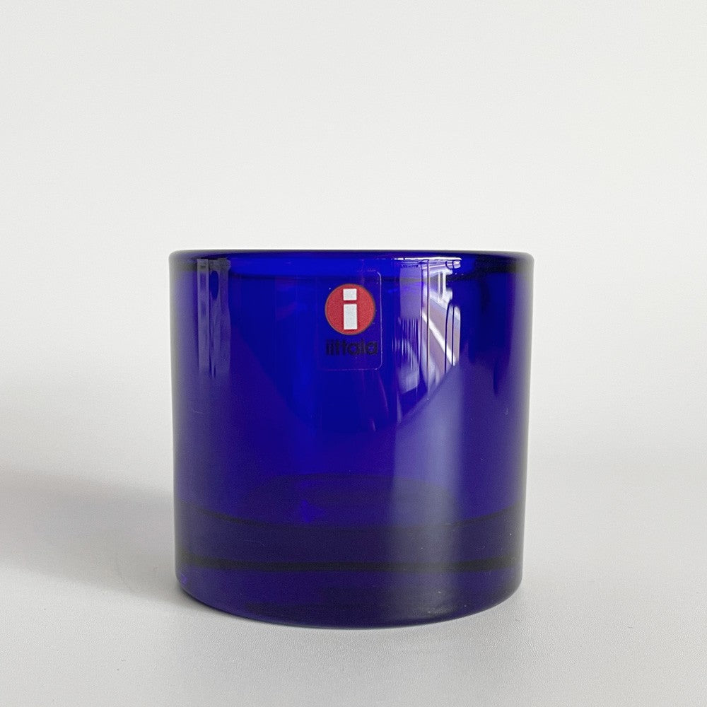 イッタラ iittala マリメッコ marimekko キビ kivi キャンドルホルダー コバルトブルー 60mm ガラス ヘイッキ・オルヴォラ フィンランド 北欧雑貨 箱付 ■