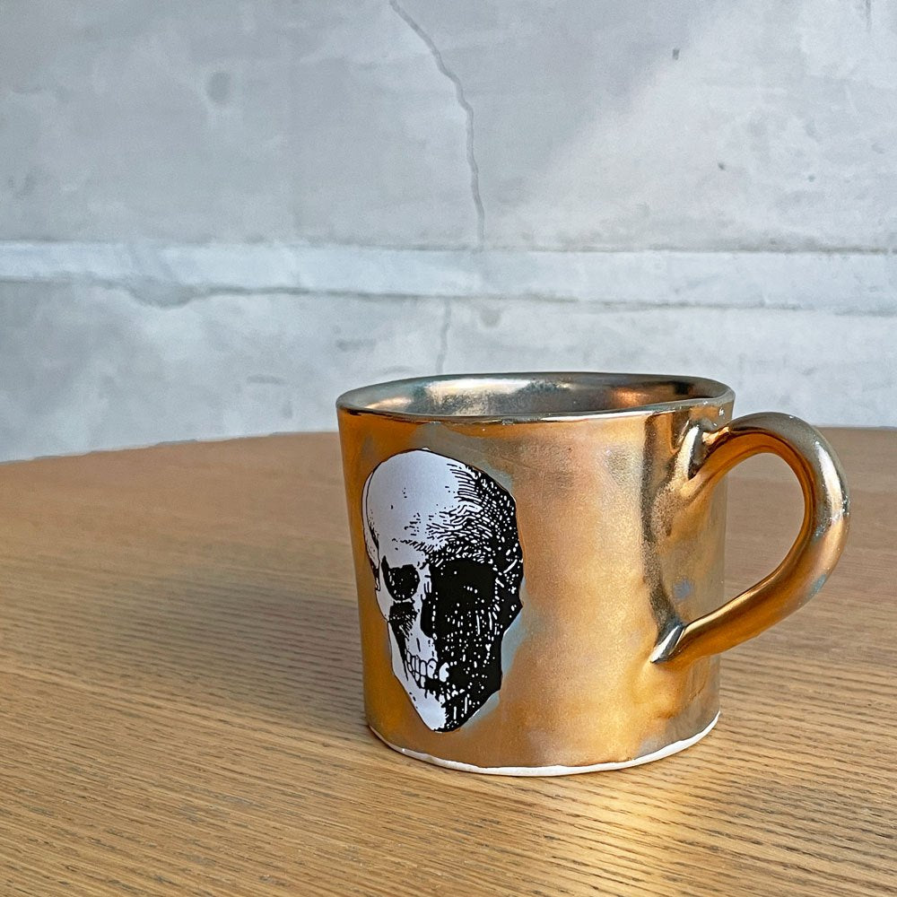 クーンケラミック Kuhn Keramik スカル 髑髏 コーヒーカップ マグカップ ALICE medium coffee cup ゴールドコーティング 金メッキ ドイツ 希少 ♪