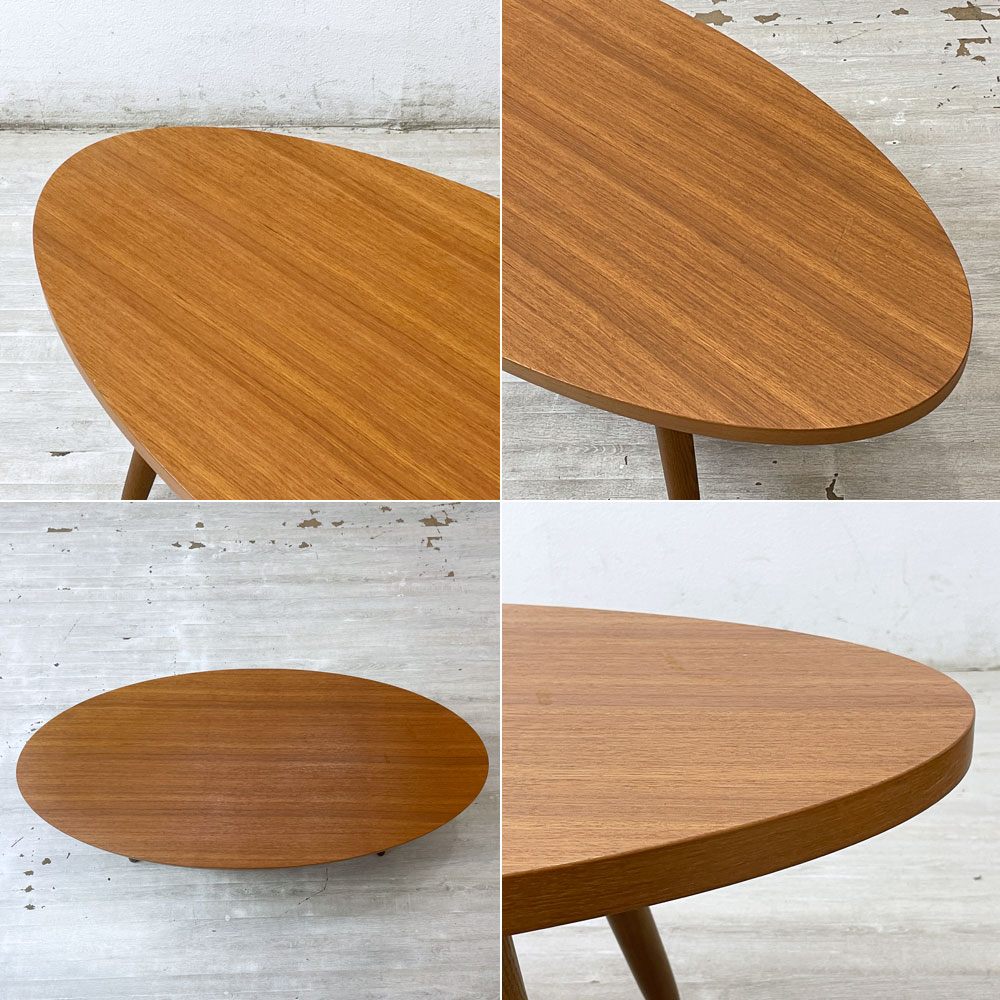 ウニコ unico ループ LOOP リビングテーブル ローテーブル コーヒーテーブル チーク材 w118cm 廃番 ●