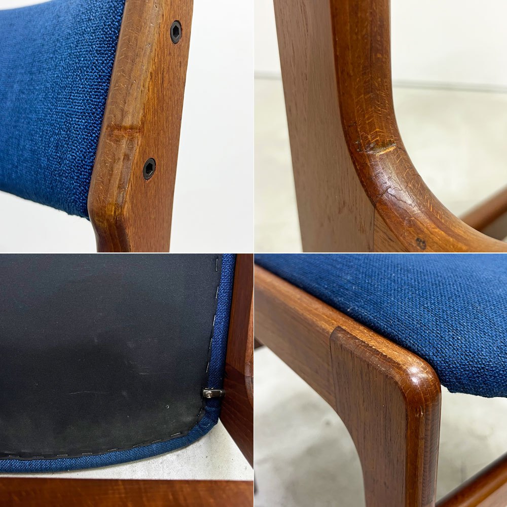 アンダーストルップ Anderstrup Mobelfabrik ダイニングチェア チーク材 ファブリックシート エリック・バック Erik Buch 北欧家具 A ●