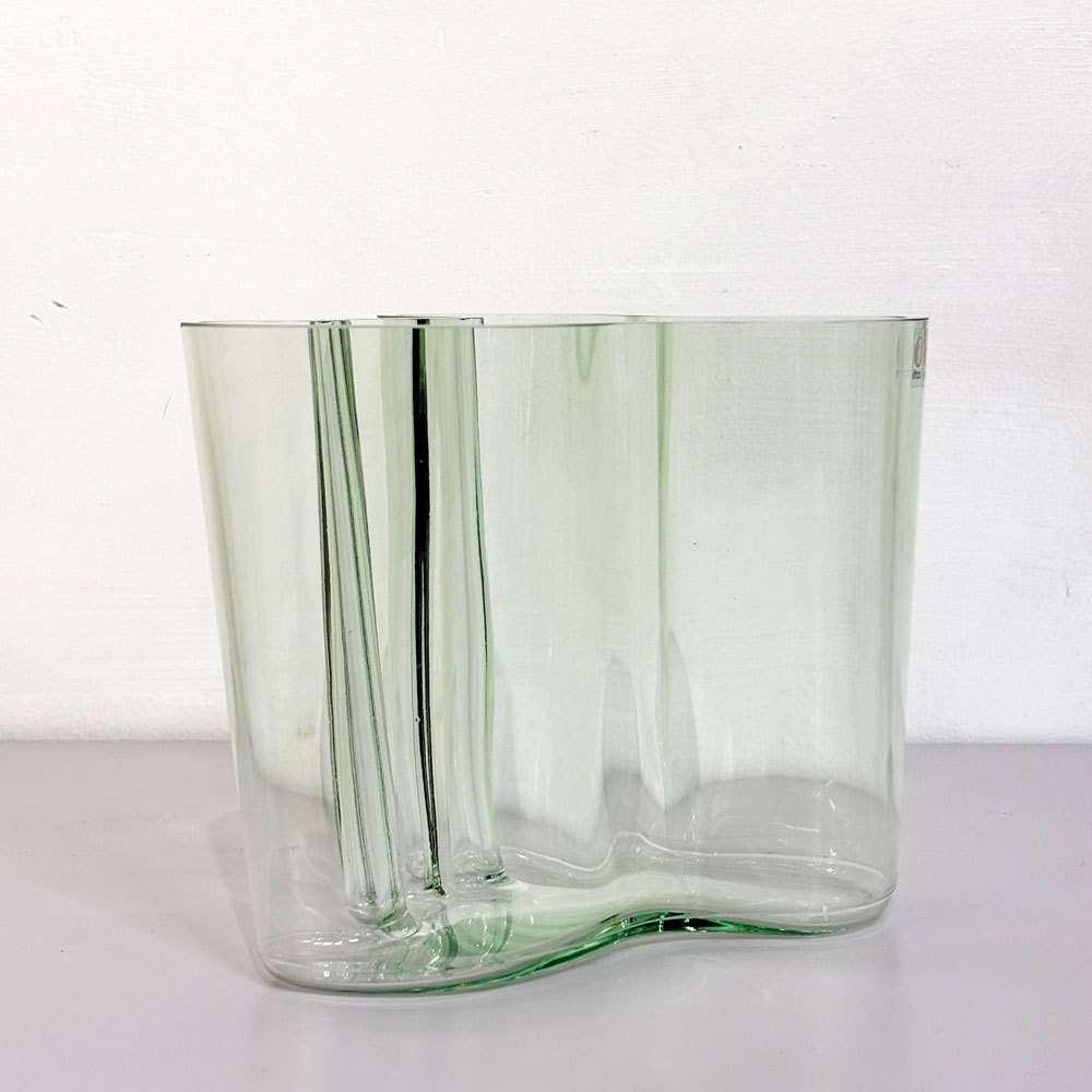 イッタラ iittala アルヴァ アアルト コレクション Alvar Aalto Collection ベース フラワーベース 花瓶 クリア1937  初期カラー H16cm フィンランド 北欧雑貨 箱付 ●