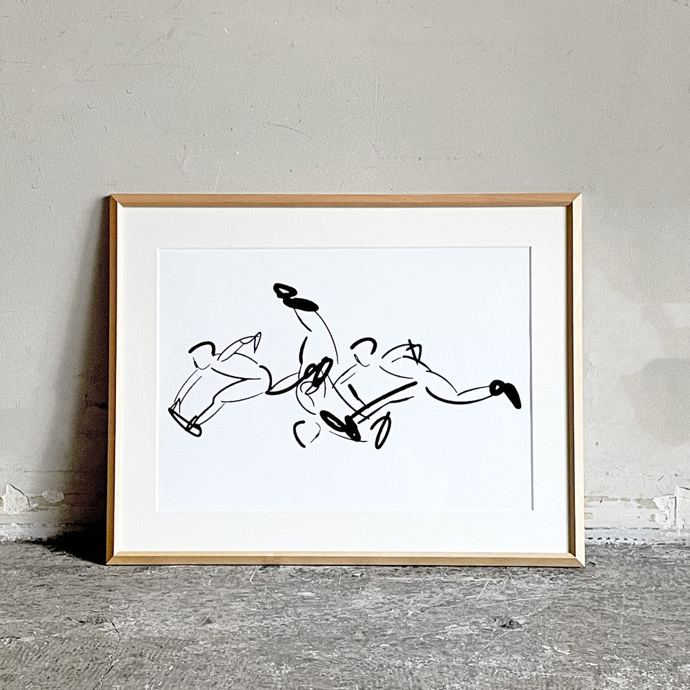 水戸部春奈 Running Drawing 2021 ドローイング 原画 42 × 30cm 額装品 現代作家■