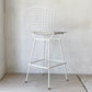 ノル Knoll Counter Height Stool カウンター ハイスツール ワイヤーチェア ホワイト ハリー・ベルトイア ミッドセンチュリー シートパッド付き ビンテージ ★