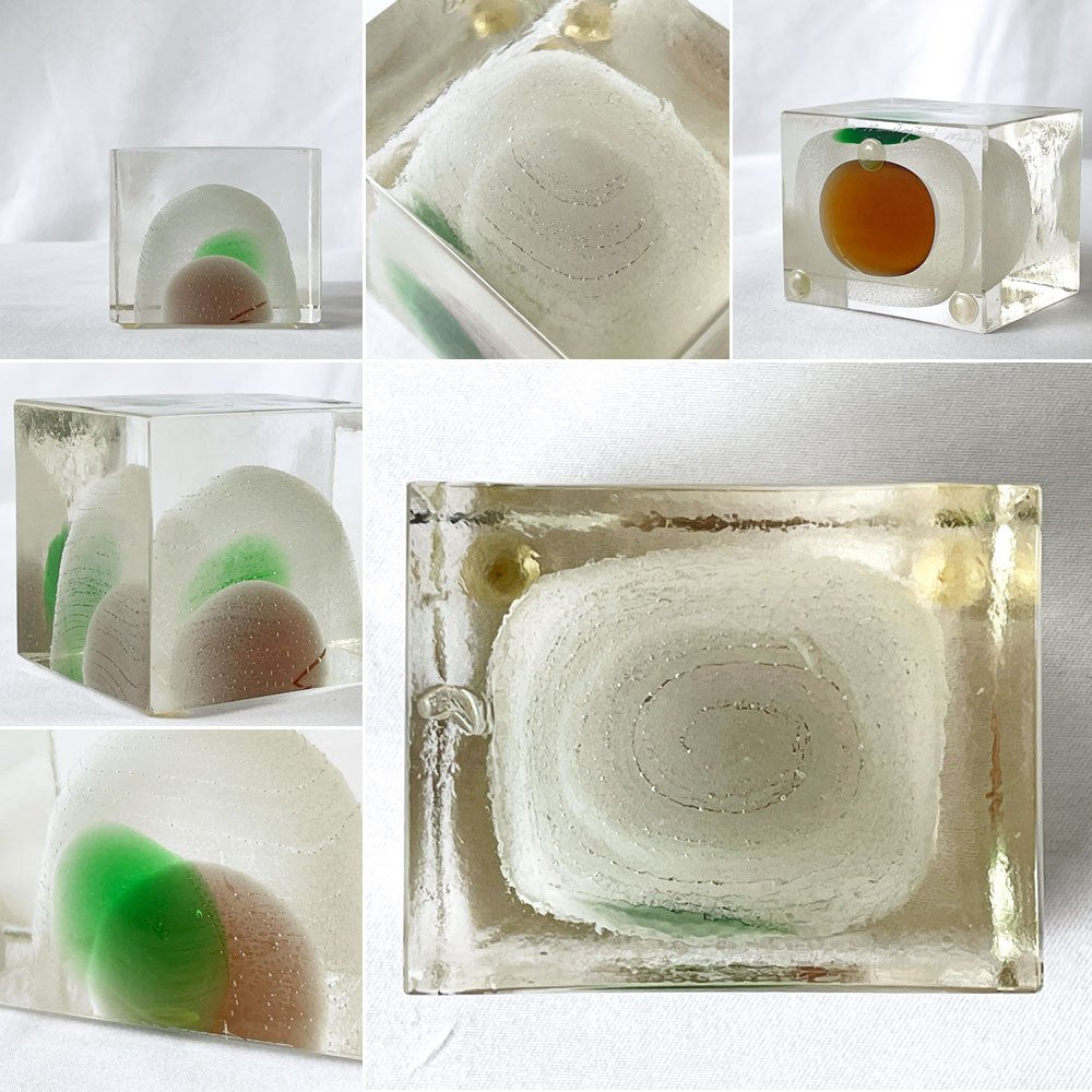 イッタラ iittala ミニキューブ Cube WHITE & GREEN オイバ・トイッカ ビンテージ 希少 ◇