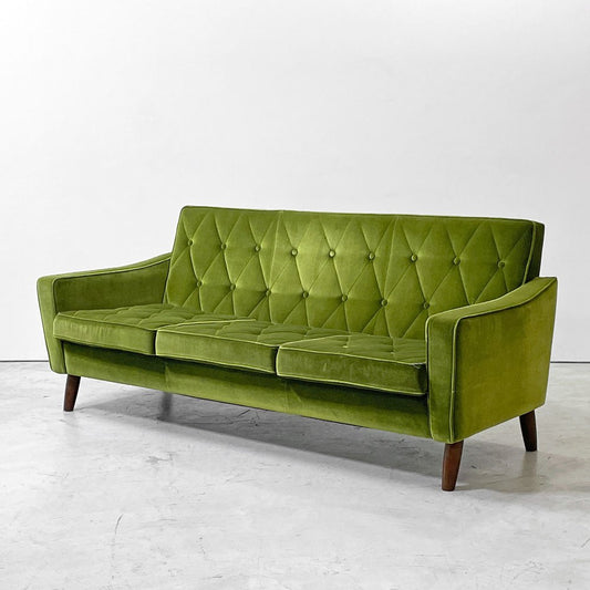 カリモク60 karimoku60 ロビーチェア モケットグリーン 3Pソファ レトロモダン ミッドセンチュリー 定価￥165,000- ●