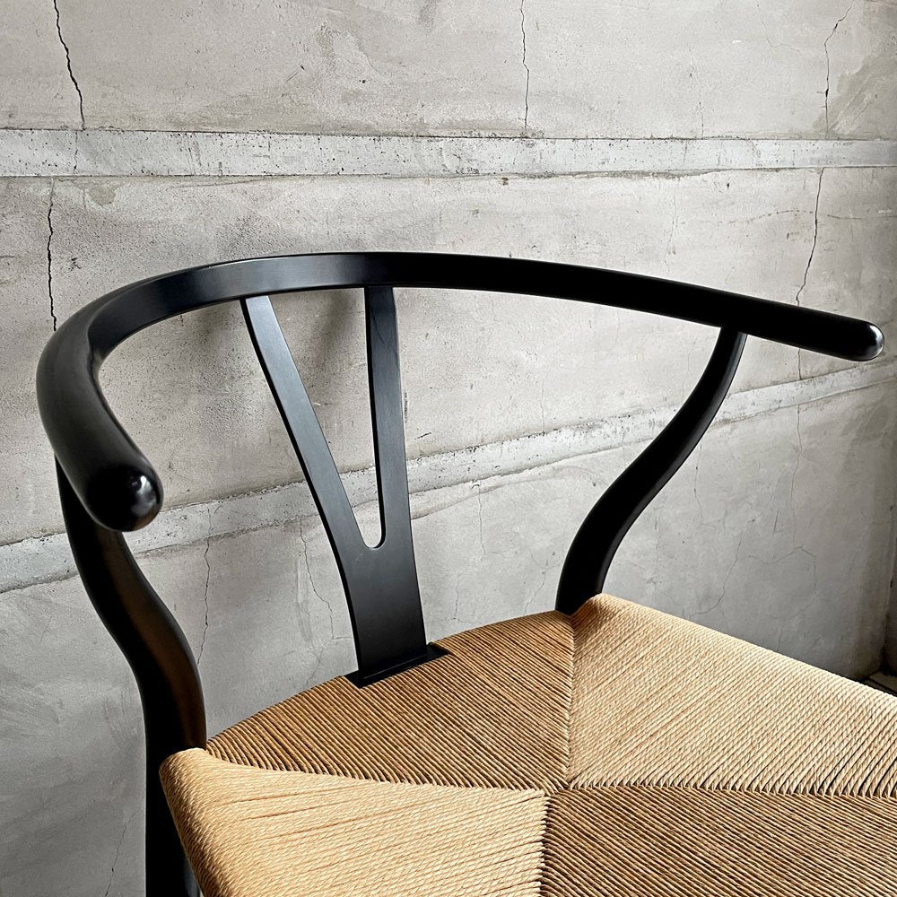 カールハンセン＆サン Carl Hansen & Son CH24 Yチェア ブラックラッカー ビーチ材 ペーパーコード ハンス・J・ウェグナー デンマーク 北欧家具 日本仕様 座面張替済  B ♪