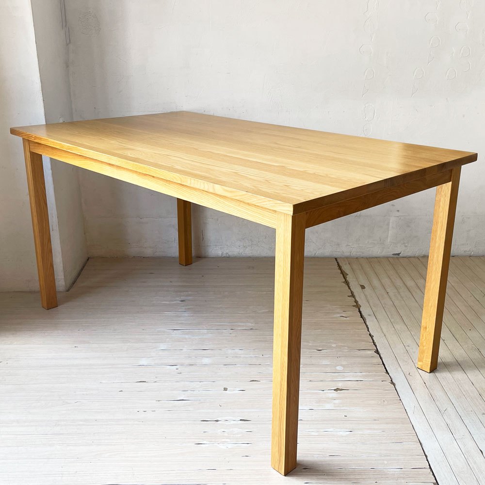 無印良品 MUJI ダイニングテーブル 無垢集成材 W140cm オーク材 シンプル ナチュラルスタイル 廃盤 ★