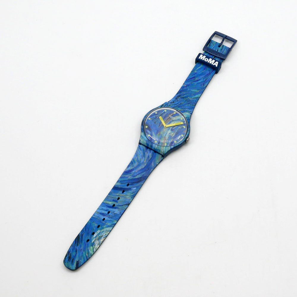 スウォッチ Swatch x MoMA ザ・スターリー・ナイト THE STARRY NIGHT BY VINCENT VAN GOGH 腕時計 SUOZ335 2021年 箱付 ●