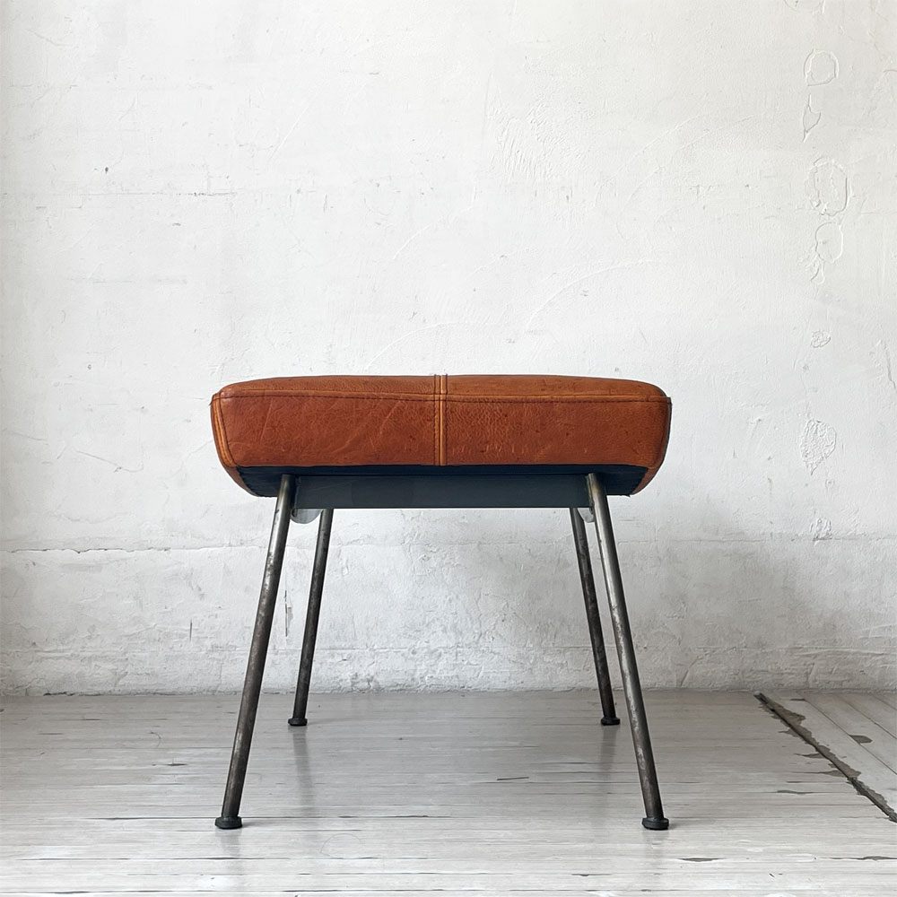トラックファニチャー TRUCK FURNITURE ファロードレザー オットマン L-1 ナラ無垢材 牛革 インダストリアル ビンテージスタイル 定価￥103.400- ★