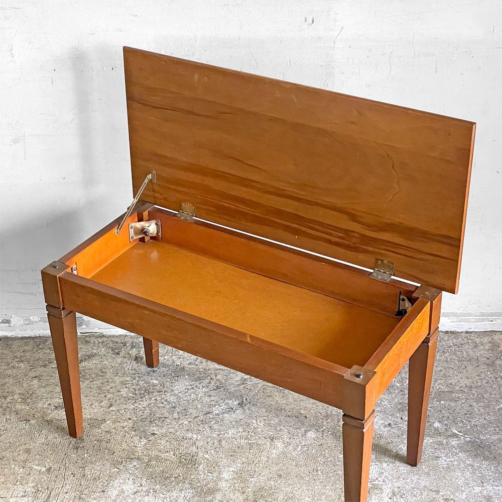 ビンテージ vintage 木製テーブルベンチ 天板収納付き W76.5cm ■