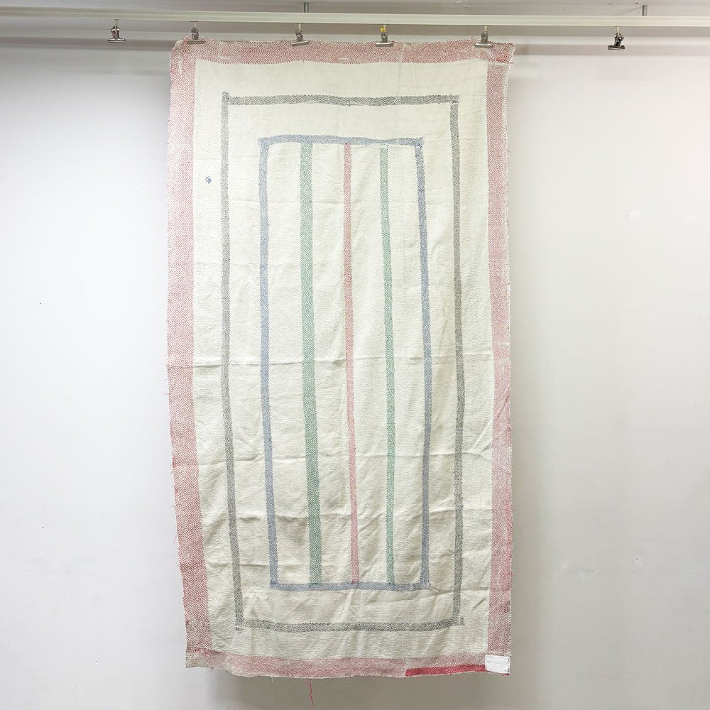 ビンテージキルト vintage 古布 インドキルト 190×110cm ハンドメイド LIGHT YEARS取扱 ●