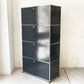 ユーエスエムハラー USM Haller モジュラーファニチャー Modular Furniture キャビネット シェルフ 1列4段 旧型 スイス ★