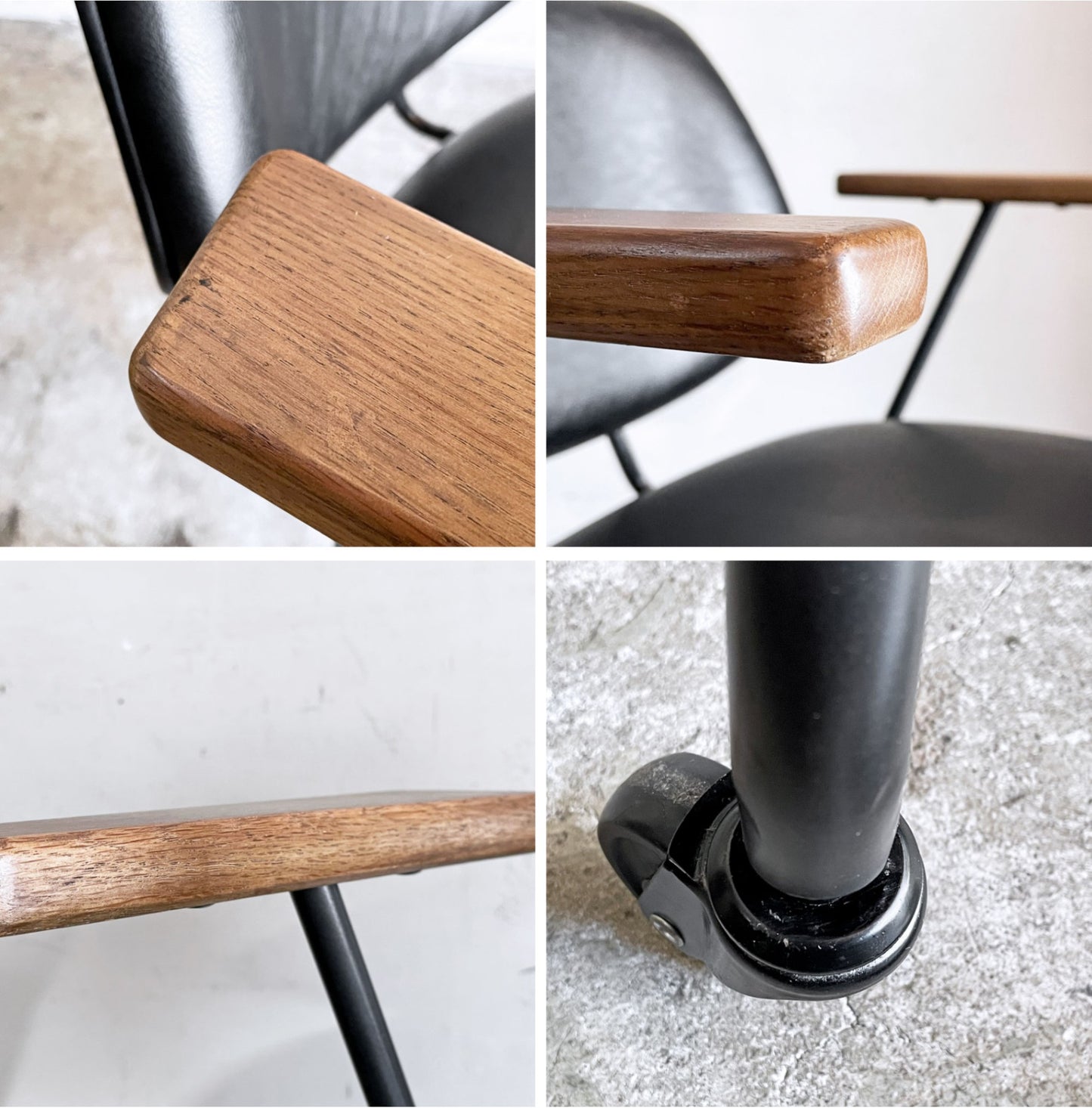 クラッシュゲート CRASHGATE ノットアンティークス Knot Antiques アボック ABOCK デスクチェア ブラック オーク材 肘付き 展示美品 ■