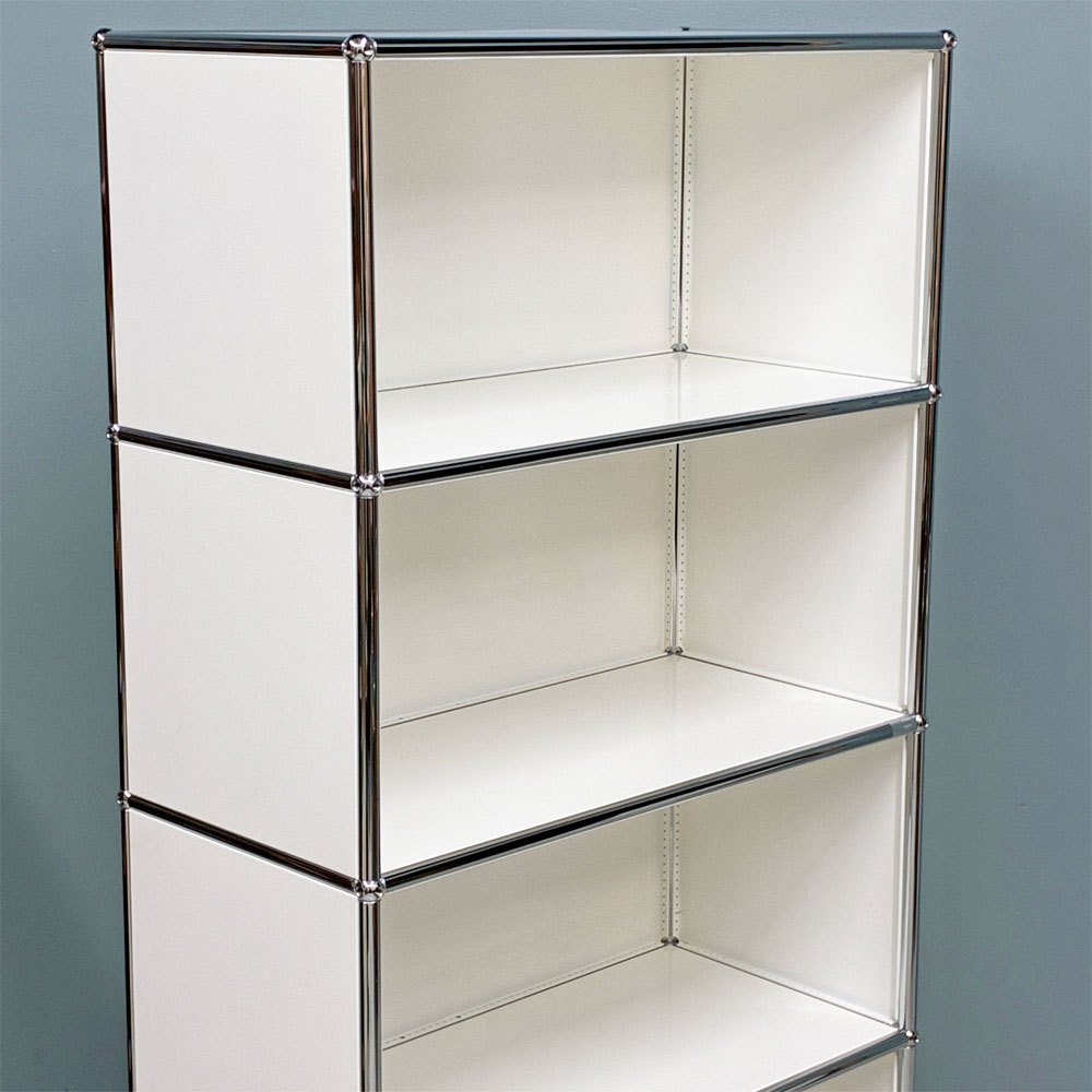 ユーエスエムハラー USMハラー USM Haller キャビネット シェルフ 1列4段 オープン ピュアホワイト モダンデザイン スイス ◎