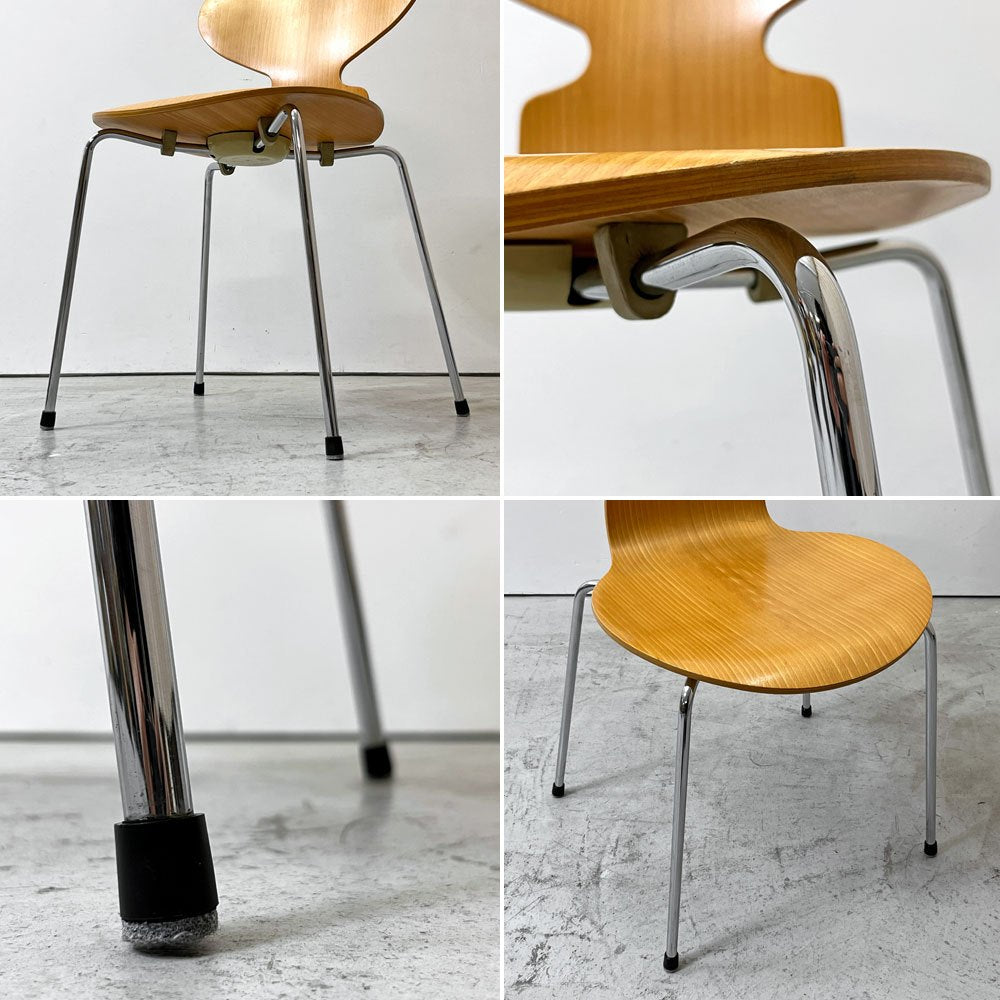 フリッツハンセン Fritz Hansen 3101 アリンコチェア アントチェア 4本脚 ナチュラルビーチ ラッカー仕上げ フェルトグライズ アルネ・ヤコブセン B ●