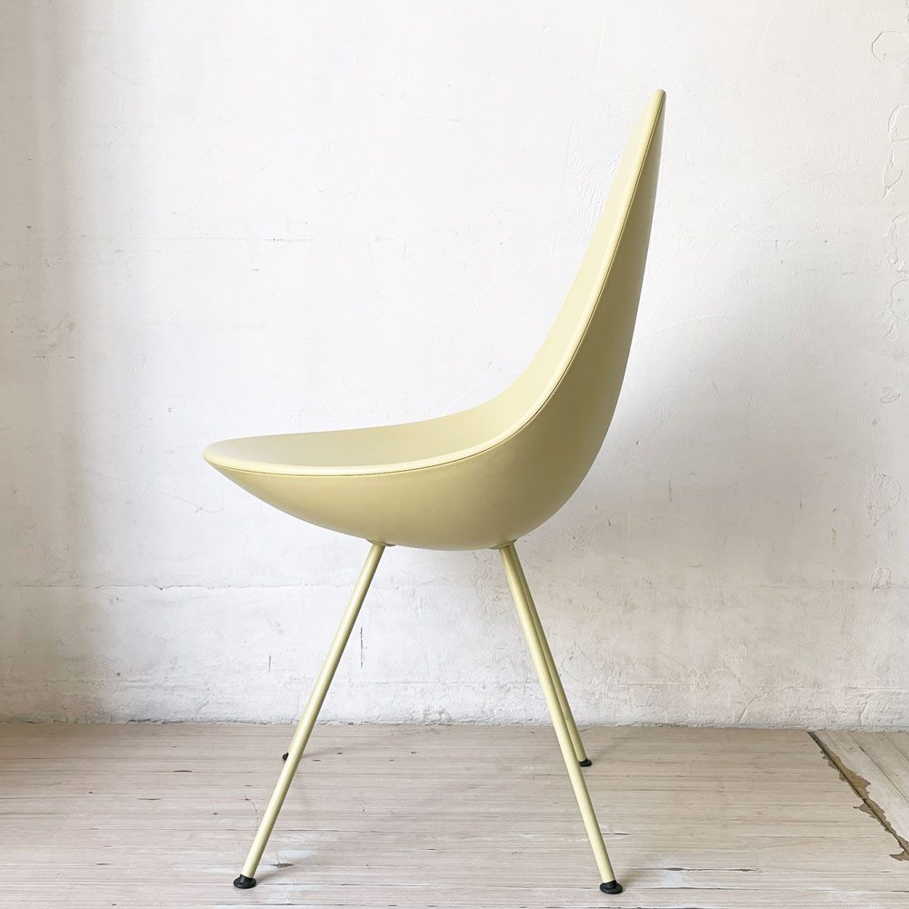 フリッツハンセン Fritz Hansen ドロップチェア ダイニングチェア アルネ・ヤコブセン イエロー 廃盤カラー 北欧 デンマーク ★