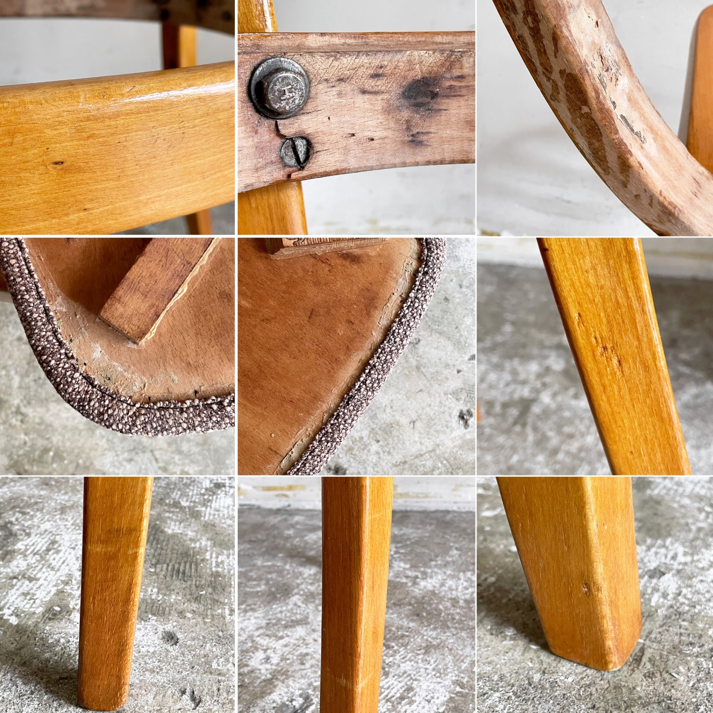 トーネット THONET ライターチェア leiter chair ダイニングチェア ベントウッド ラダーバック ファブリックシート 木製 W44cm ビンテージ ■
