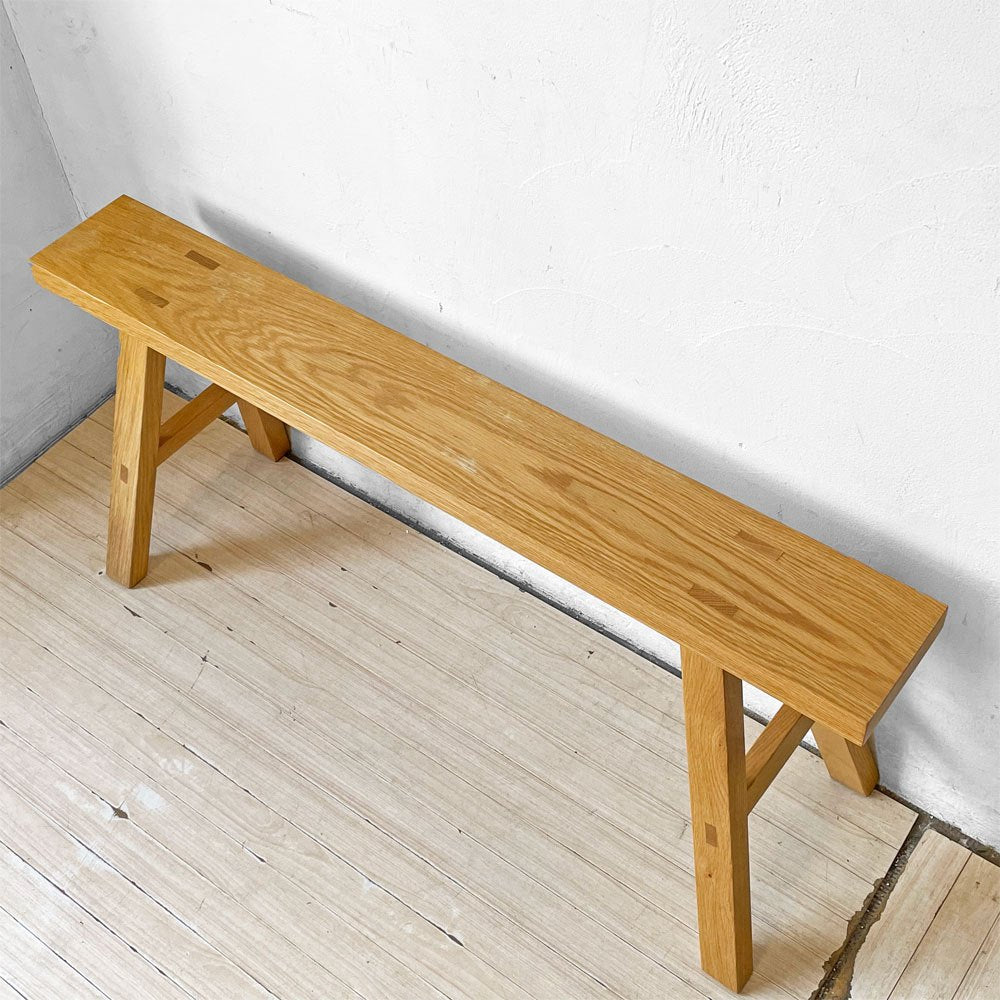 無印良品 MUJI オーク 無垢材 ベンチ 大サイズ スツール ホワイトオーク 廃盤 希少 ★