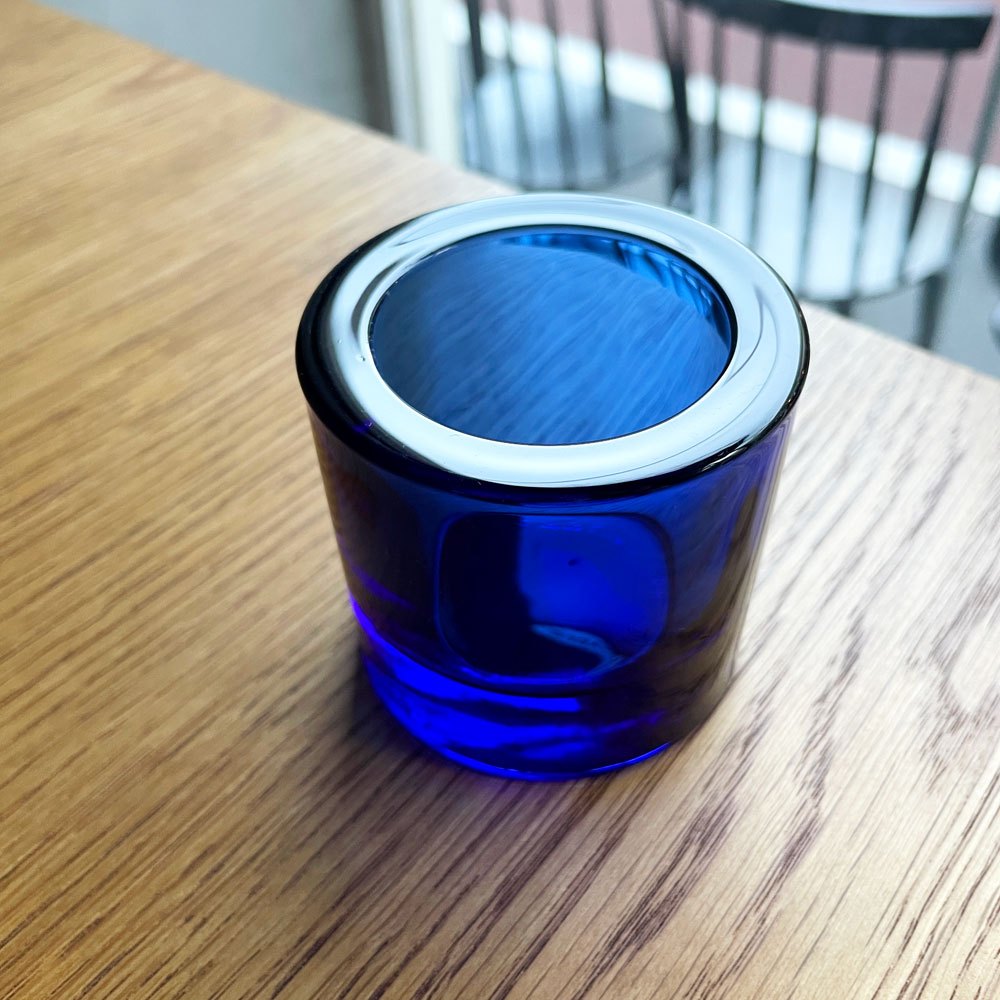イッタラ iittala マリメッコ marimekko キビ kivi キャンドルホルダー ウルトラマリンブルー 60mm ヘイッキ・オルヴォラ フィンランド  廃番カラー ♪