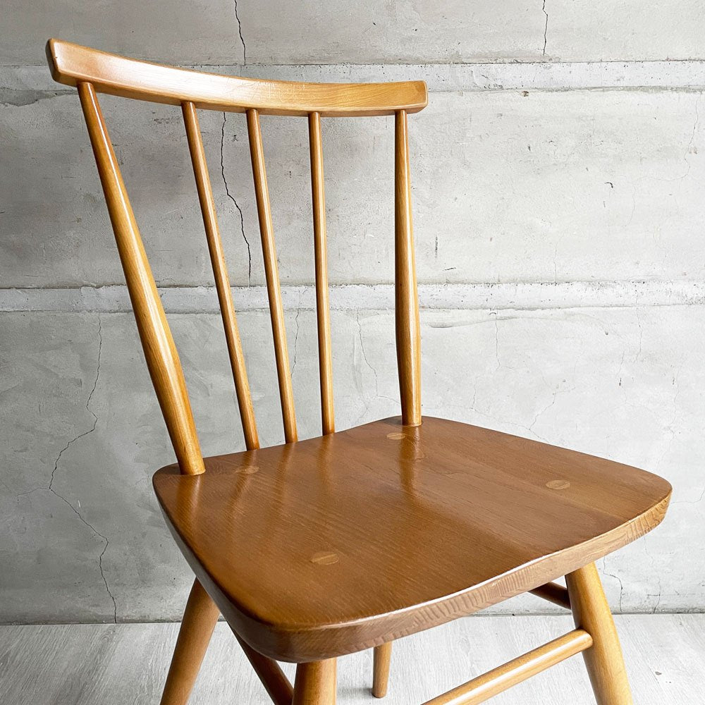 アーコール Ercol スティックバックチェア スピンドルチェア エルム材 UKビンテージ 英国家具 ♪