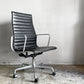 ハーマンミラー Herman Miller アルミナムグループ エグゼクティブチェア ハイバック レザーシート 本革 ブラック 5本脚 C&Rイームズ ミッドセンチュリー ■