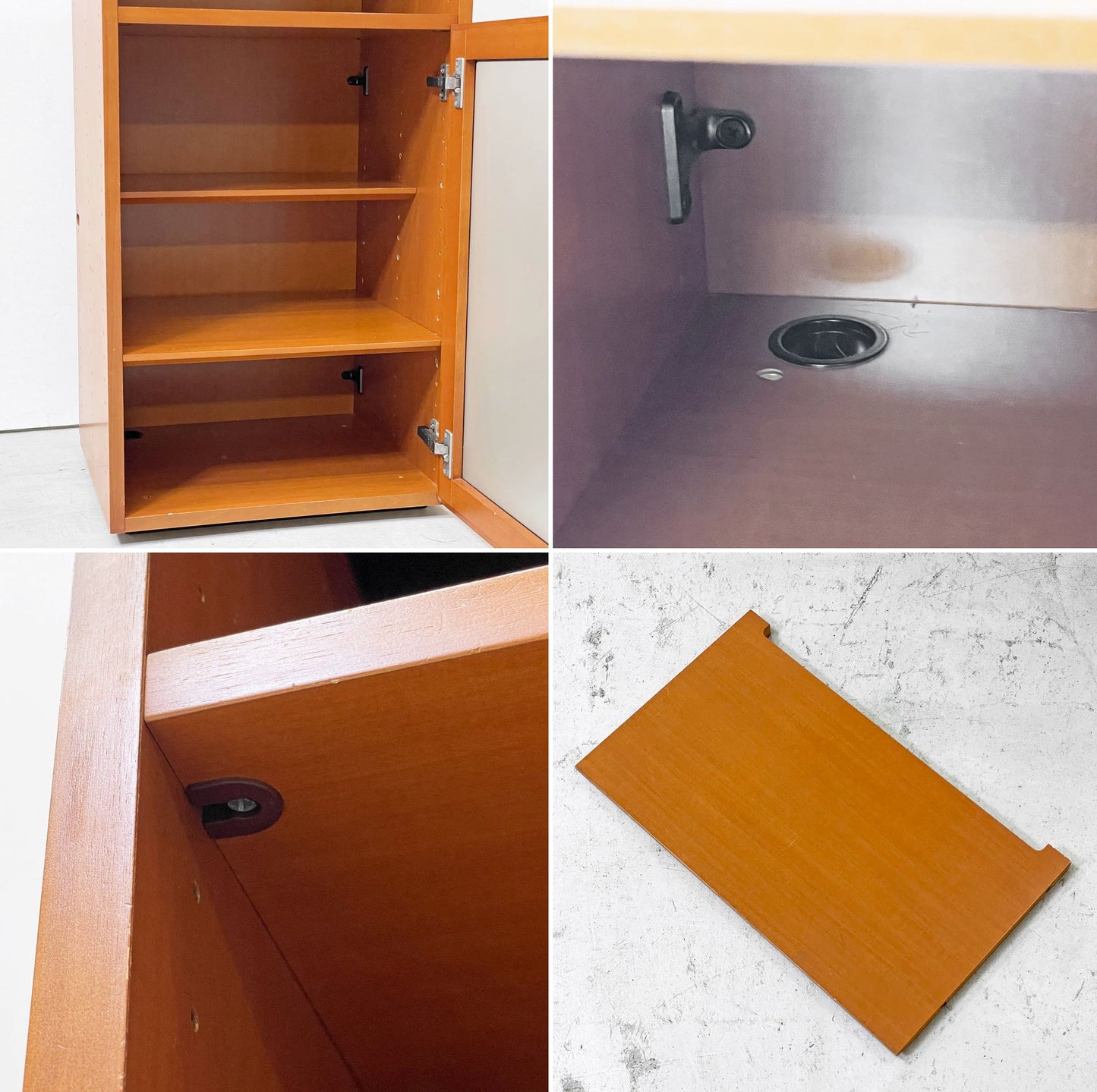 アルフレックス arflex コンポーザー COMPOSER キャビネット チェリー色 スリムキャビネット 棚板一枚付属 ガラス扉 ナチュラルモダン ●